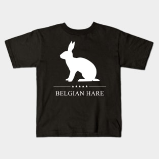 Belgian Hare Rabbit White Silhouette Kids T-Shirt